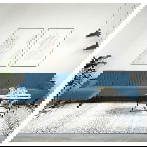 vidaXL Kutna garnitura na razvlačenje plava 260x140x70 cm baršunasta Cijene