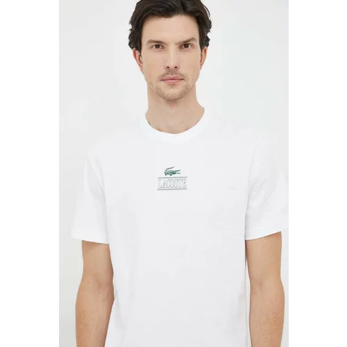 Lacoste Pamučna majica boja: bijela, s tiskom
