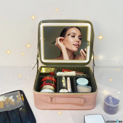 LocoShark Sofia Moretti Makeup Bag - Škatla za kozmetiko z ogledalom in lučjo