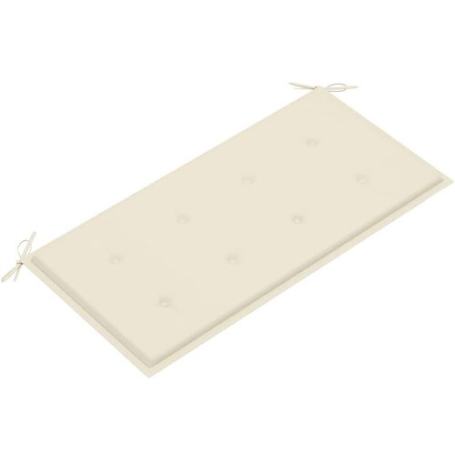  Klupa s krem jastukom 112 cm od masivne tikovine Slike