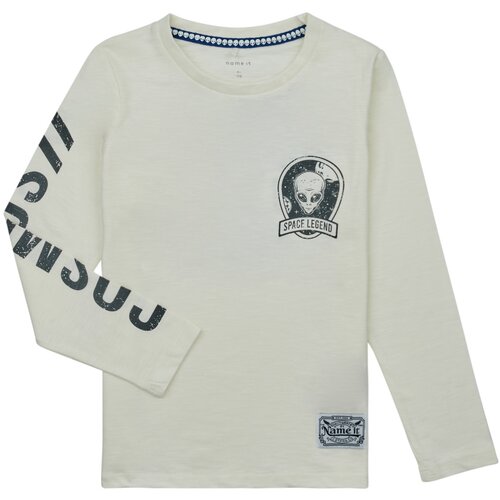 name it Majice z dolgimi rokavi NKMONOB LS TOP PS Bela Cene