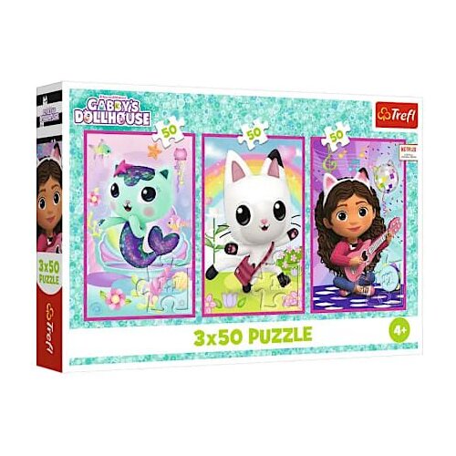 Trefl Puzzle Gabby&amp;#039;s Dollhouse 34876 - 3x50 delova Slike