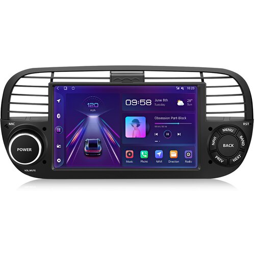 JUNSUN 7" Avtoradio Android 13 CarPlay za Fiat 500 07-2015| GPS Navigacija, Wi-Fi, Bluetooth, DAB+, SWC, USB, FM, 64GB, (22145723) Cene
