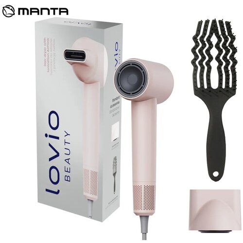 Manta Su&scaron;ilnik za lase LOVIO LVHD001 AirFlow, 1600 W, roza (Blush Pink), (5000163102) Cene