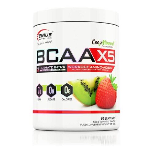 Genius Nutrition Aminokiselina BCAA-X5, Kivi-jagoda, 360 g Slike