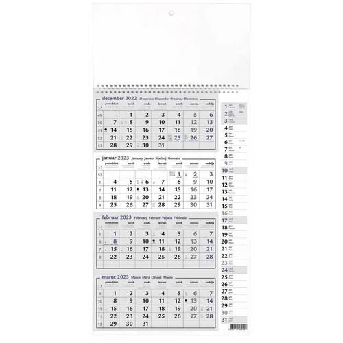  Koledar stenski 4-delni posloven špirala s planerjem 2023 PROMOCIJA