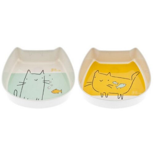 Ferribiella Posude za mačke Fun cat Poisson, 2 komada, 390ml Cene