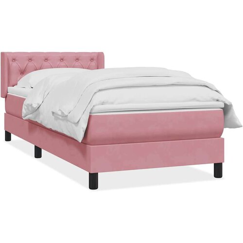 Box spring postelja z vzmetnico roza 80x220 cm žamet, (21792272) Slike