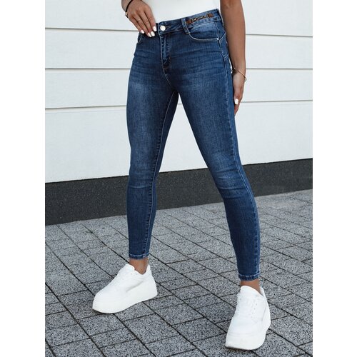 DStreet Spodnie damskie jeansowe slim fit ACORN ciemnoniebieskie Slike