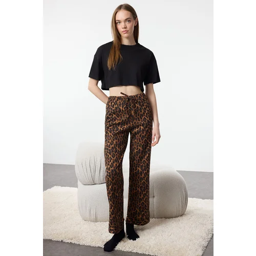 Trendyol Multicolored 100% Cotton Leopard Patterned Knitted Pajama Bottoms