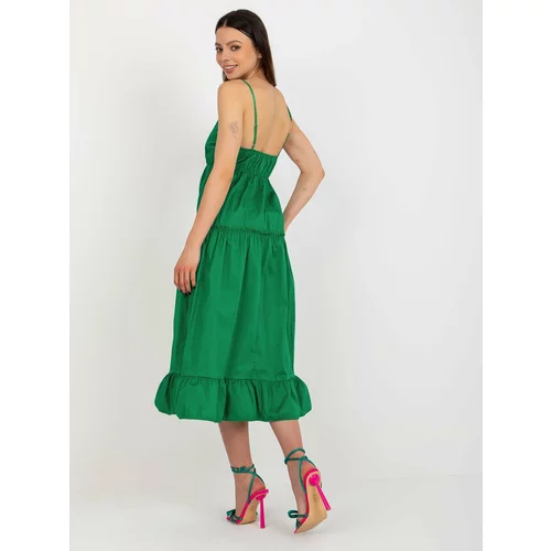 Fashion Hunters Green flowing dress with ruffle OCH BELLA