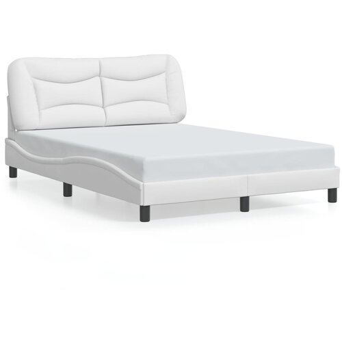  The Living Store Posteljni okvir z LED lučkami bel 140x190 cm umetno usnje - Posteljni Okvir, (21450575) Slike