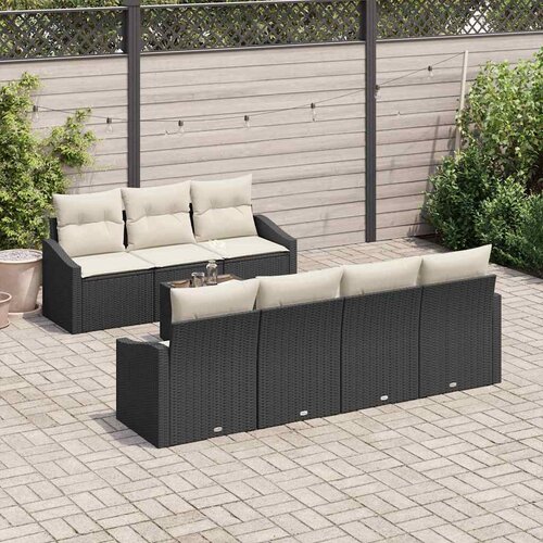  Set sofe 8 kom. Crna i Krema poliratan 55 x 55 x 37 cm Slike