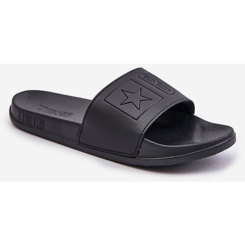 Big Star lightweight men's slippers with logo black Cene