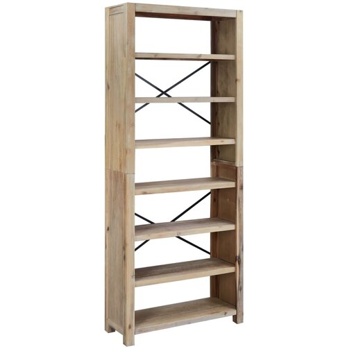 Maison Chic Knjižna omara - Knjižni regal 7-nadstropna 80x30x200 cm trden akacijev les, (21725141) Cene