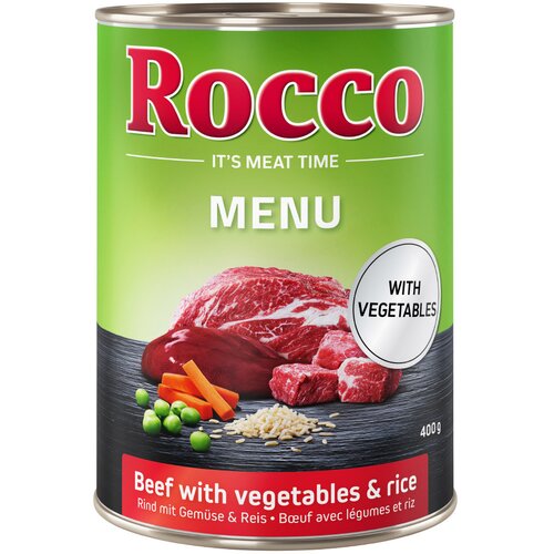  Varčno pakiranje Rocco Menu 24 x 400 g  - Govedina, zelenjava in riž Cijene
