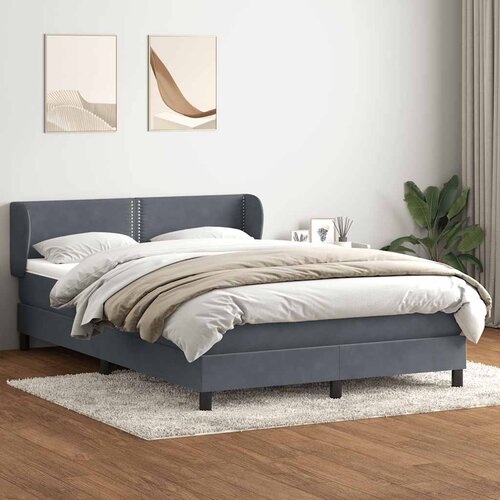 vidaXL Krevet s oprugama i madracem tamnosivi 160x210 cm bar&scaron;unasti Cijene