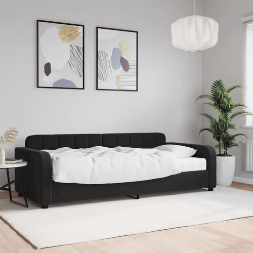  Dnevni krevet s madracem crni 90 x 190 cm bar&scaron;unasti Cijene