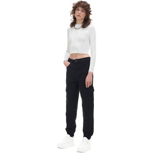 Cropp ženske jogger hlače od trapera s cargo džepovima - Crna 9880Y-99J Slike