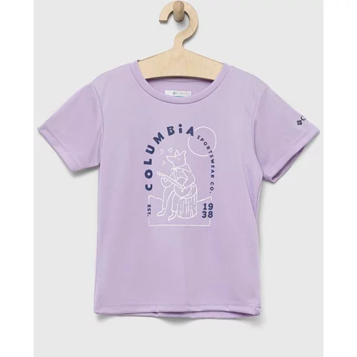 Columbia Dječja majica kratkih rukava Mirror Creek Short Sleeve Graphic Shirt boja: ljubičasta