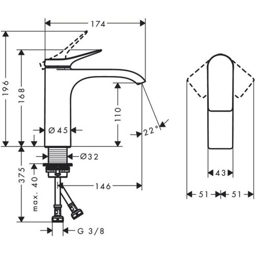 Hansgrohe 75022000 Vivenis 110 armatura za umivalnik Slike