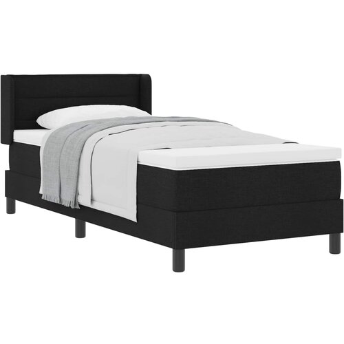 vidaXL Postelja z vzmetnico z vzmetnico Črna 200 x 90 cm Poliester, (5000128109) Cene