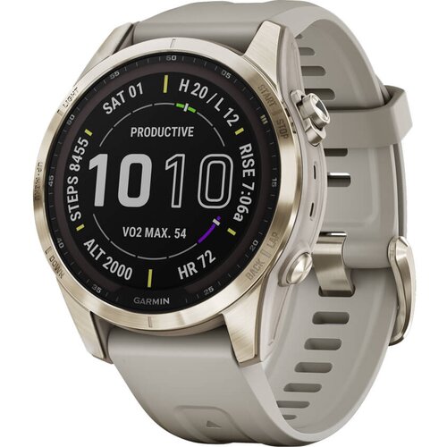 Garmin &amp;Scaron;portna ura Fenix 7S Sapphire Solar Cream Gold Ti Beige Slike