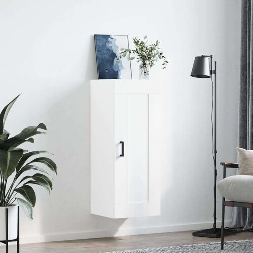 VidaXL Stenska omarica bela 34,5x34x90 cm inženirski les Slike