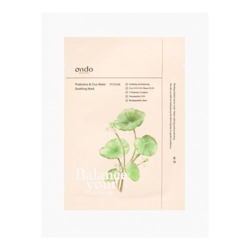 Ondo Beauty 36.5 negovalna maska za obraz - Probiotics & Cica Water Soothing Mask Cene