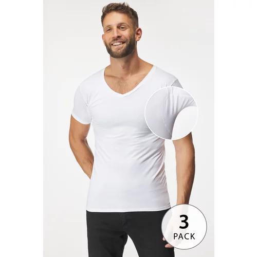 MEN-A 3PACK Nevidna majica za pod srajco z blazinicami za znoj