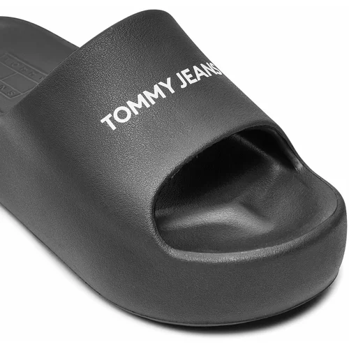 Tommy Jeans Natikači Tjw Chunky Flatform Slide EN0EN02586 Črna