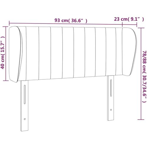  Uzglavlje s u&amp;scaron;ima tamnoplavo 93x23x78/88 cm bar&amp;scaron;unasto Slike