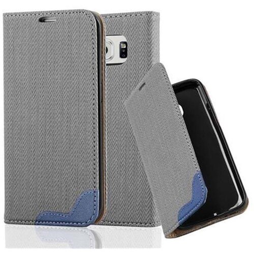 Cadorabo Ohi&scaron;je, združljivo z Samsung Galaxy S6 EDGE v sivo modra - Za&scaron;čitni ovitek s stoječo funkcijo in režo za kartico v videzu bastarda, (20560683) Cene