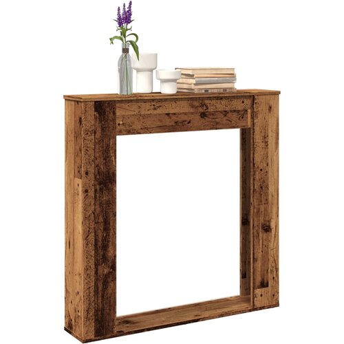 VidaXL Okvir za kamin starinski les 100x20x100 cm inženirski les Slike