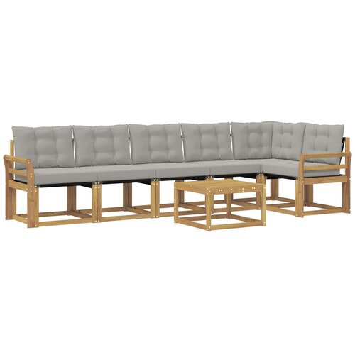 vidaXL Zunanja garnitura za sedenje 7 pcs Bela in svetlo siva, (5000281109) Cene