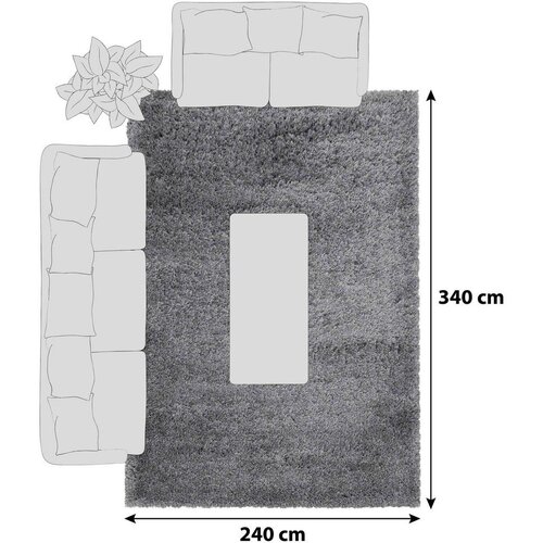 XXXL Preproga Fluffy, 240x340cm, Svetlo Siva Slike