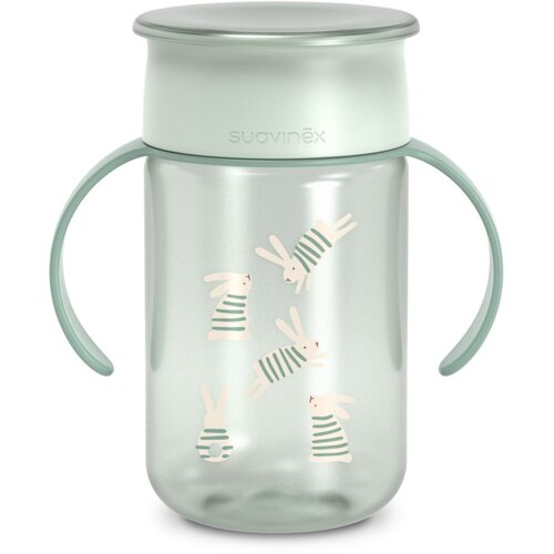 Suavinex Wonderland 360&amp;deg; Trainer Cup &amp;scaron;alica za učenje pijenja s ručkama 12 m+ Green 340 ml Slike