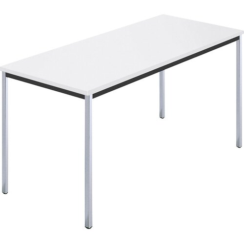  pravokotna miza, kromirana &amp;scaron;tirikotna cev, &amp;scaron;xg 1400 x 700 mm, bela Slike
