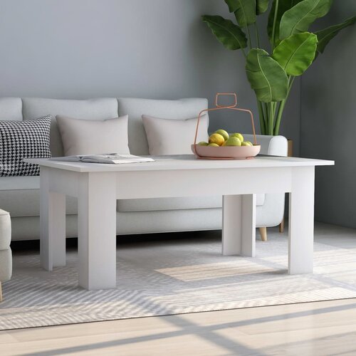 The Living Store Klubska mizica bela 100x60x42 cm iverna plo&amp;scaron;ča - Klubska Mizica, (21574771) Slike
