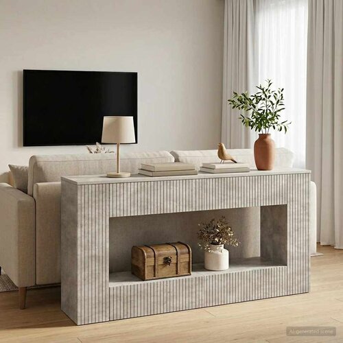  Konzolna stolica Prugasti Betonsko Siva 155 x 29 x 74 cm Cijene