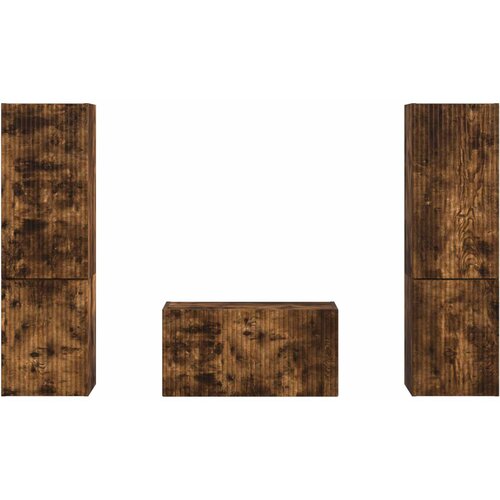  Set TV komoda 5 pcs Dimljeni hrast Konstruirano drvo Slike