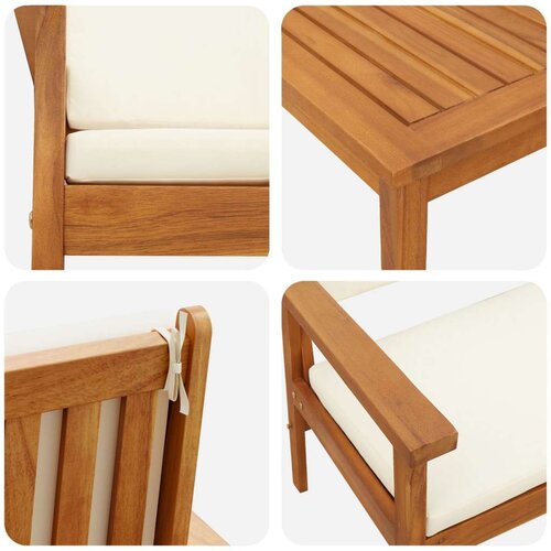 VidaXL Sofa set Set 4 Naravno Trden akacijev les Slike