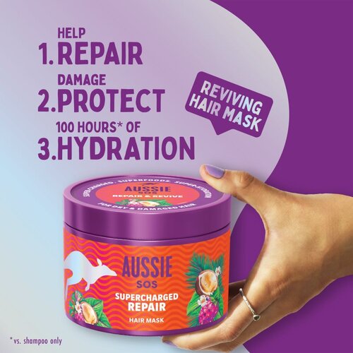 Aussie SOS Supercharged Repair maska za lase 500 ml Slike