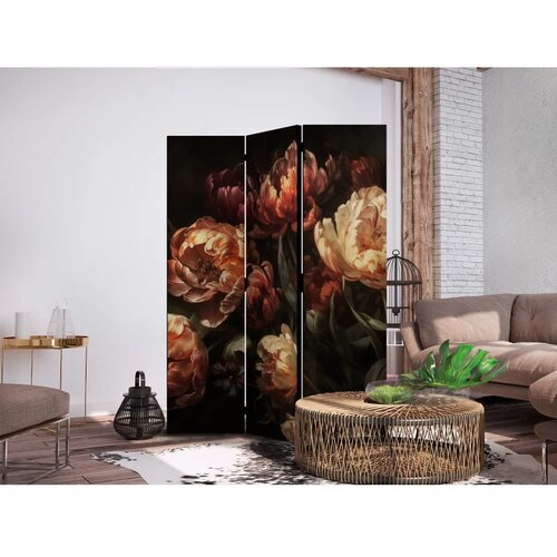  Paravan - Magnificent Tulips - Bouquet of Flowers in Red and White on a Black Background 135x172 Cijene
