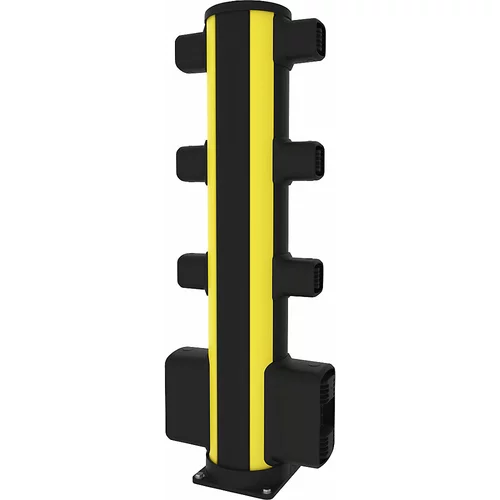 Axelent Sredinski stebrič za zaščito pešcev pred trki X-Protect, višina 1160 mm, 8 priključkov, ki si stojijo nasproti