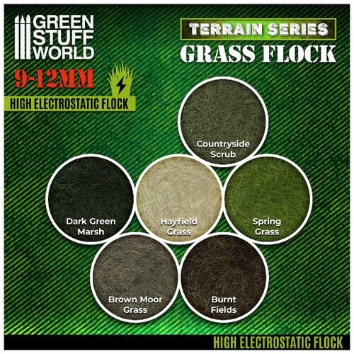 Green Stuff World static grass 9&amp;ndash;12mm countryside scrub | statička trava 9&amp;ndash;12mm prirodni teren 200ml Slike