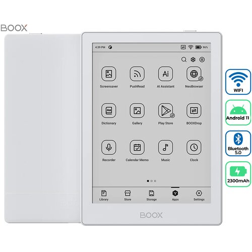 Boox E-bralnik Go 6 , 15,24 cm (6") 2 GB + 32 GB, bel, (5000004950) Cene
