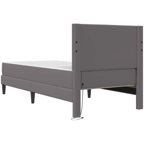  Krevetna konstrukcija Siva 90 x 190 cm Umjetna koža Slike
