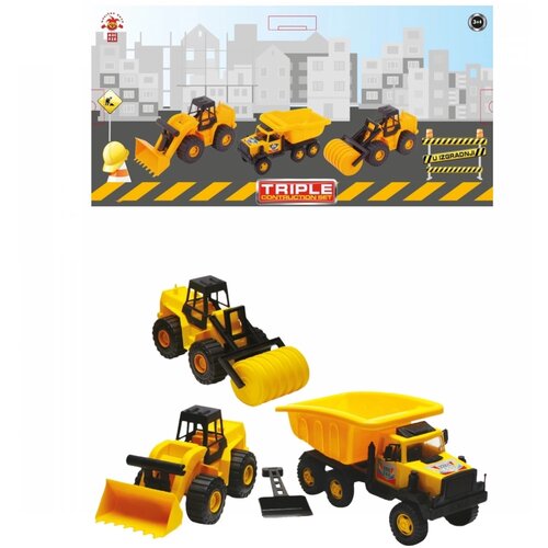 Guclu Set buldozer, valjak i kamion žuti Slike