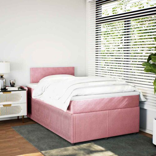 Box spring krevet s madracem ružičasti 120 x 200 cm bar&amp;scaron;unasti Slike